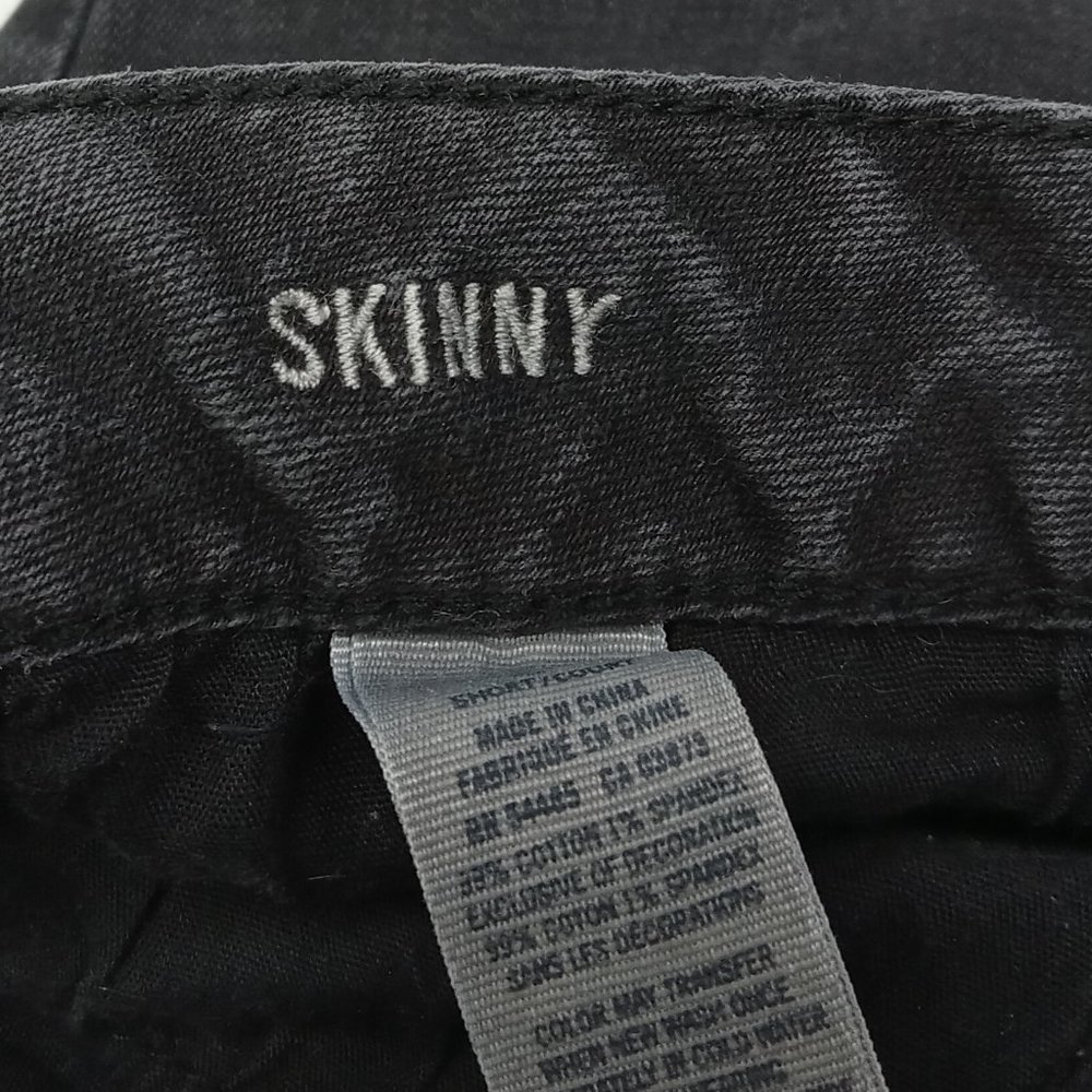 American Eagle Black Denim Super Stretch Skinny Jeans Size 0 - Picture 7 of 8